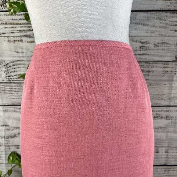 Suit Studio Skirt size 12 Pet Pink Textured Straight Pencil Knee Career Church - Picture 7 of 12